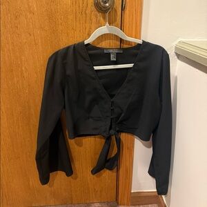 Black Cropped Blouse
